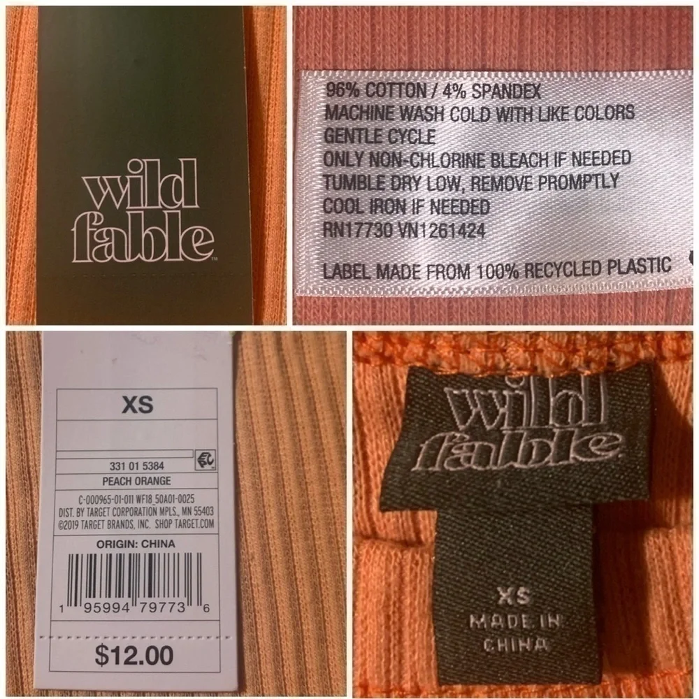 NWT 3pc Bundle WILD FABLE Hoodie Top Sweatshirt Pink Orange Green Junior XS NEW - Picture 8 of 16